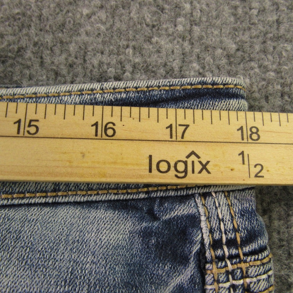 BKE Seth Jeans Men 36x34 Loose Blue Light Wash Straight Leg Stretch Thick Stitch - Picture 14 of 16